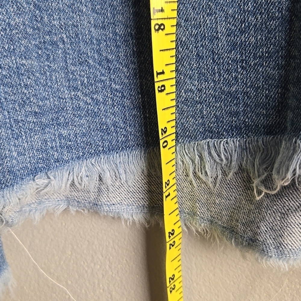 Pistola Distressed Cropped Blue Denim Jacket-Size Large - Picture 15 of 16